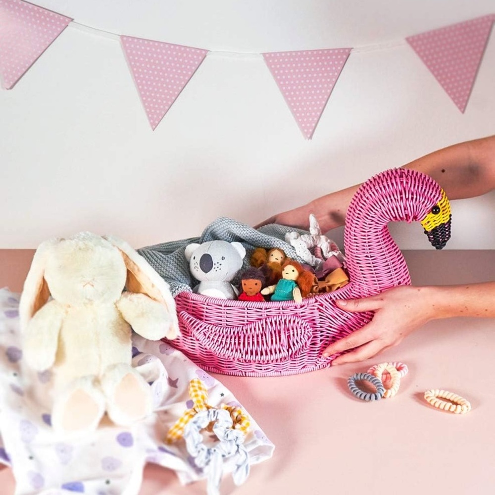 Pink Flamingo Basket - Picture 3 of 6